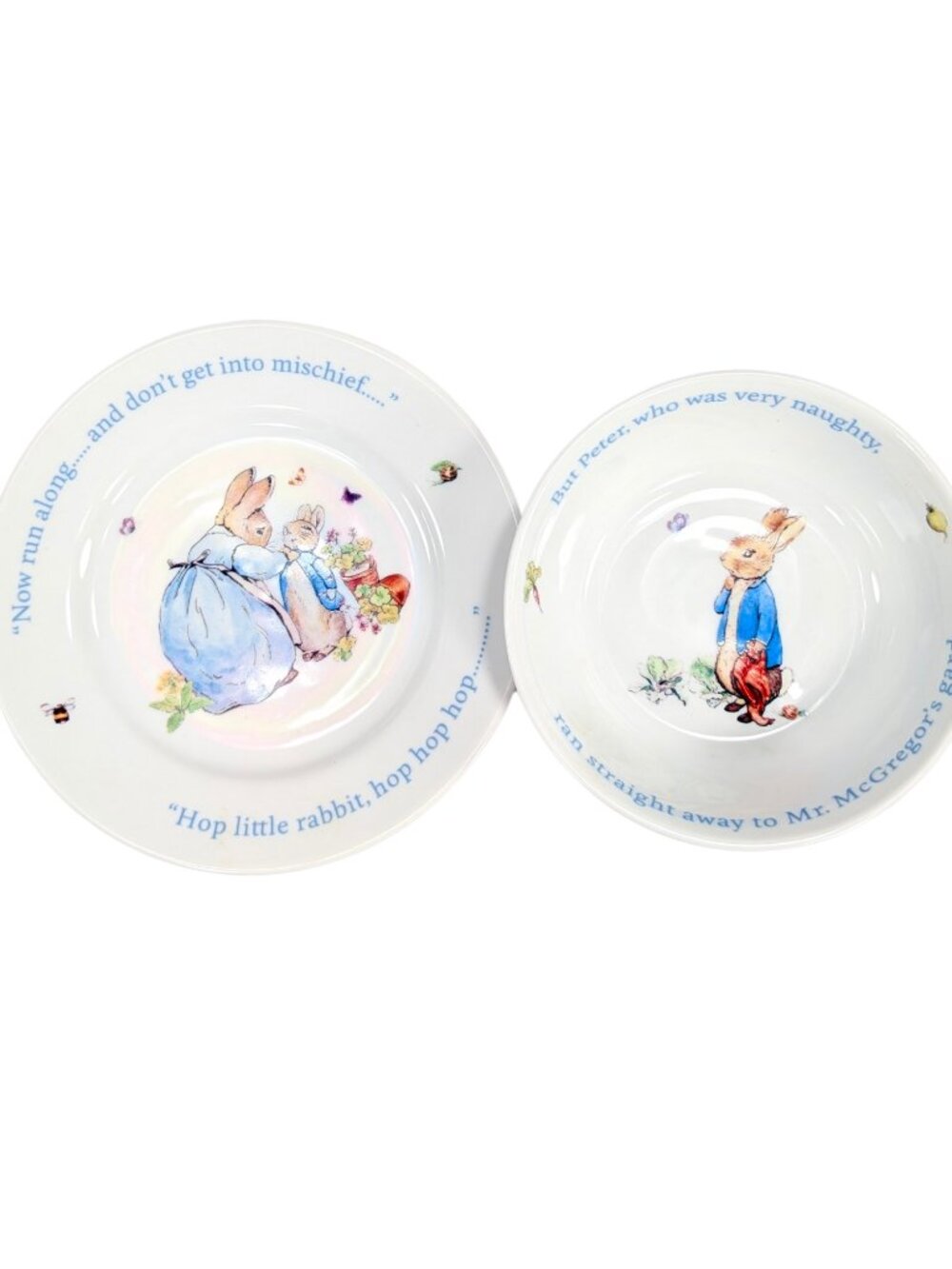 Wedgwood Beatrix Potter Peter Rabbit Plate Bowl Don't Get Into Mischief